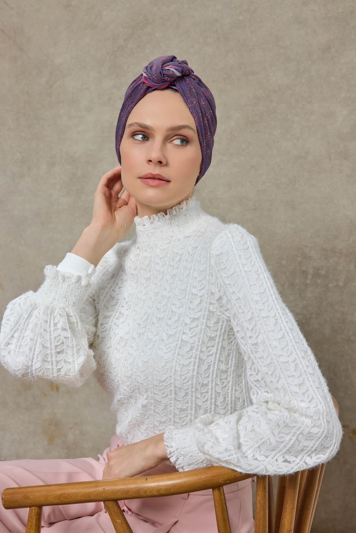 Tencel Monare Eşarp Geometrik Motif Desen Funda 90X90