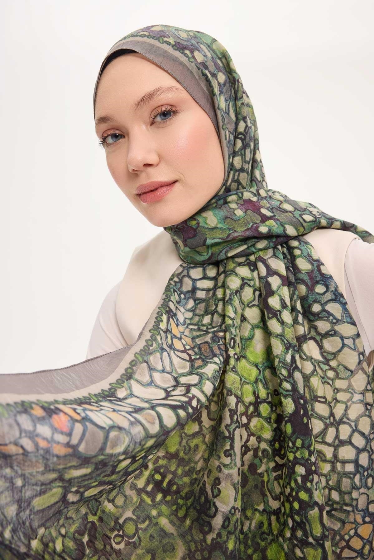 Tencel Monare Gri Taş Desen 75x195