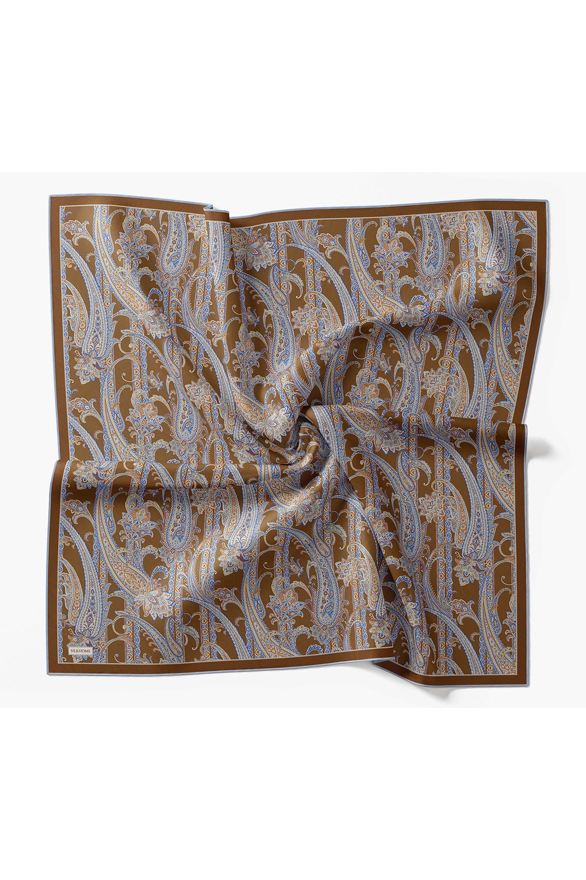 Twill İpek Eşarp Ottoman Paisley Karamel