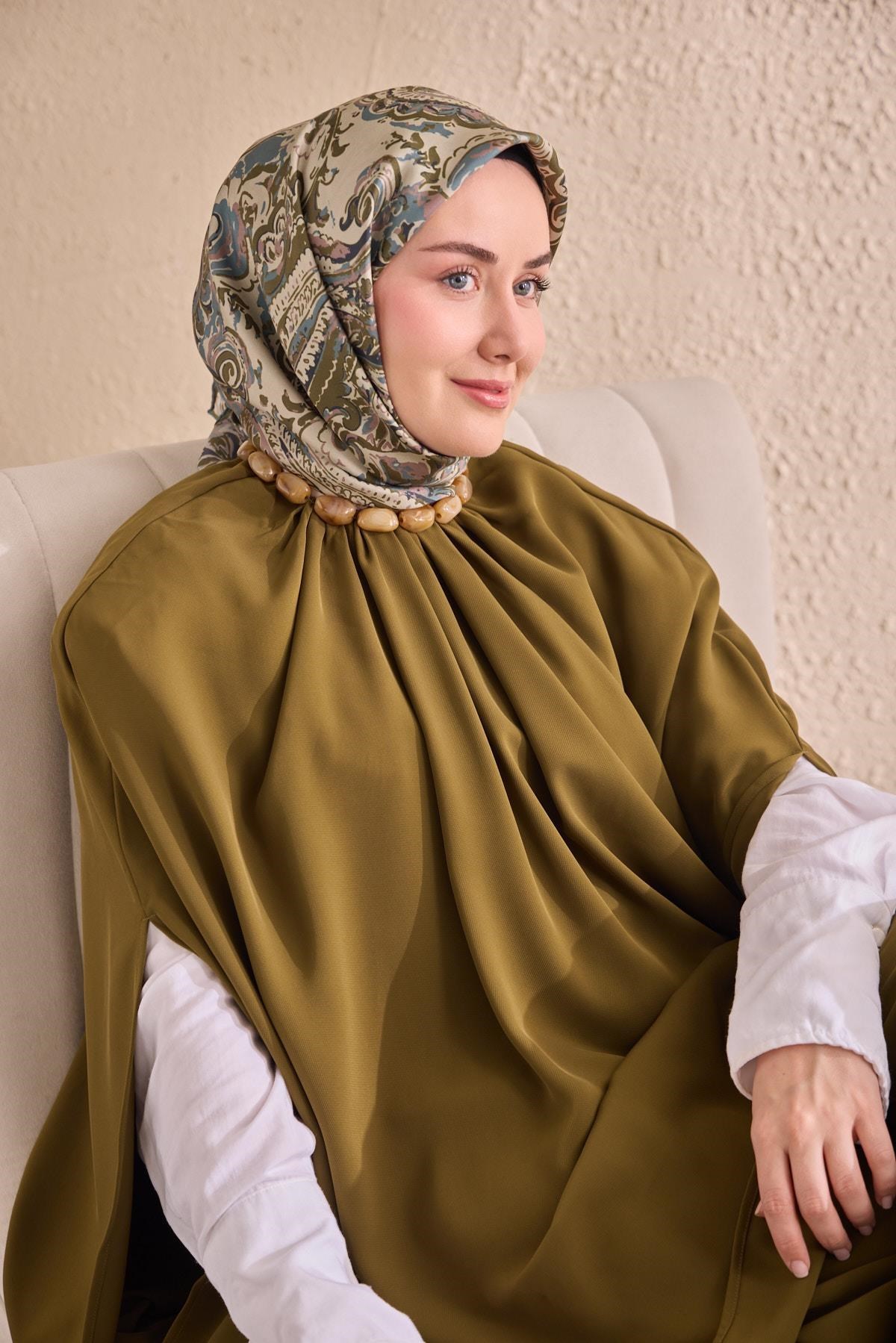 Twill İpek Eşarp Royale Şal Desen İndigo 90x90