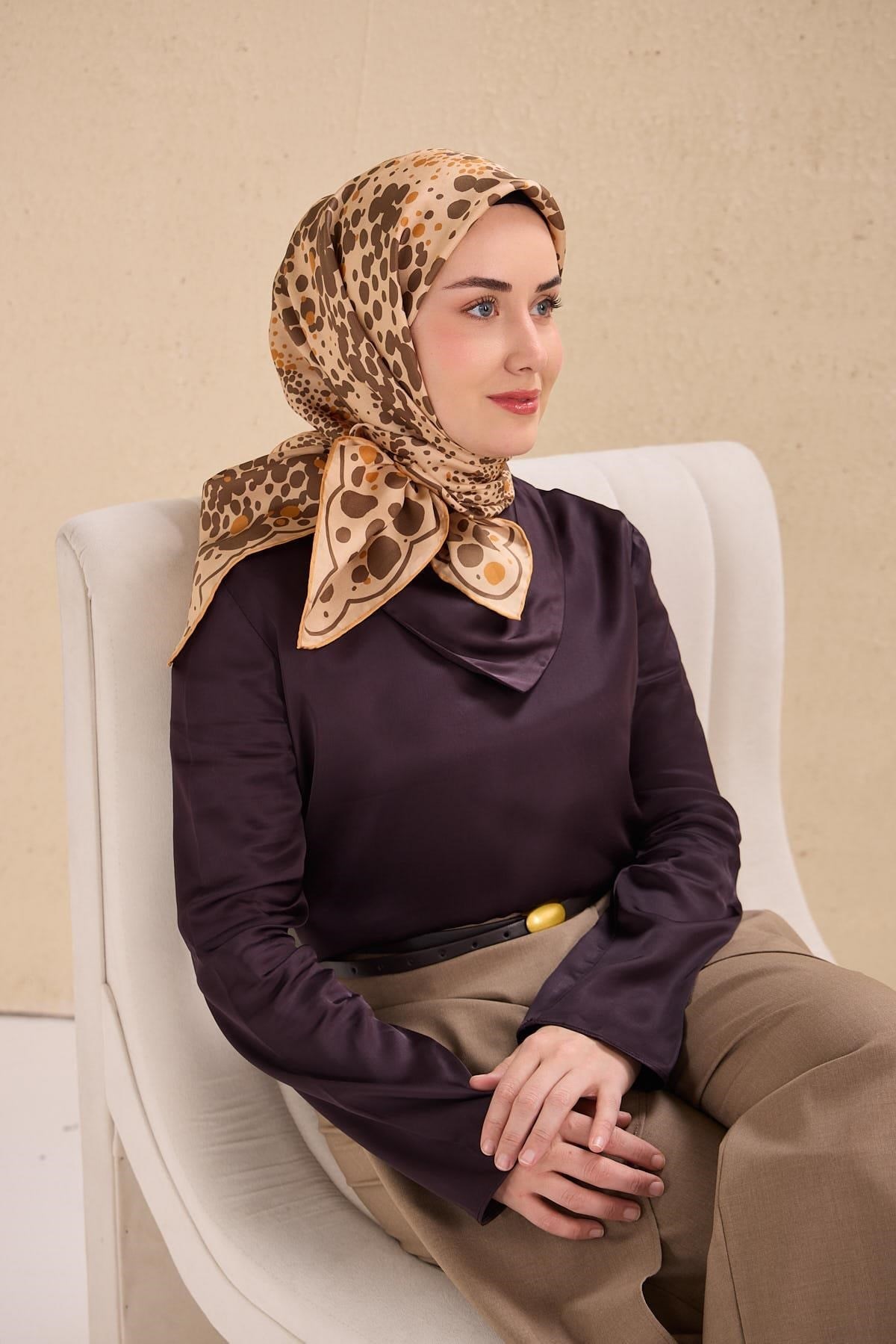 Twill İpek Eşarp Samanyolu Açık Somon 90x90