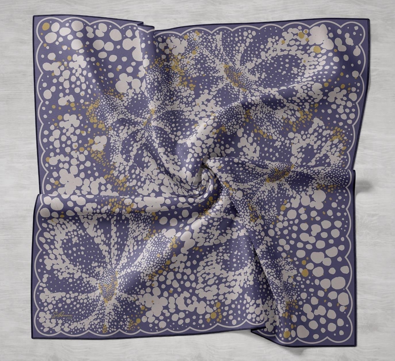Twill İpek Eşarp Samanyolu Mor 90x90