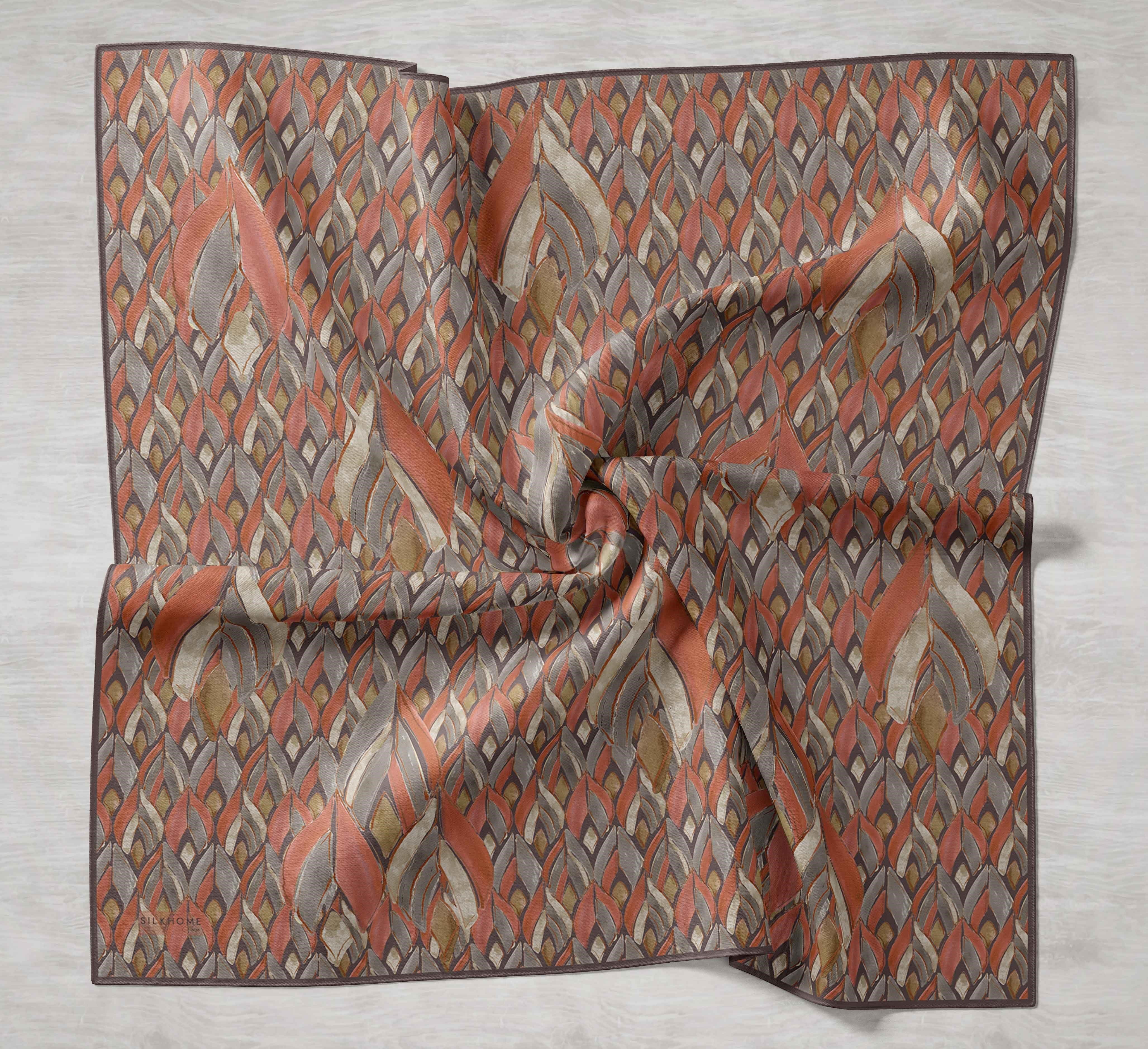 Twill İpek Eşarp Serenit Turuncu 90x90