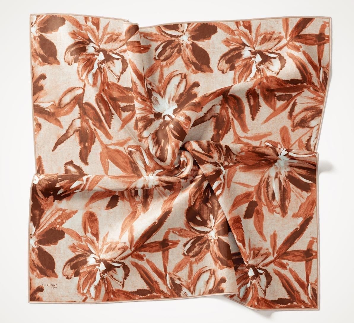 Twill İpek Eşarp Sulu Boya Turuncu 90x90