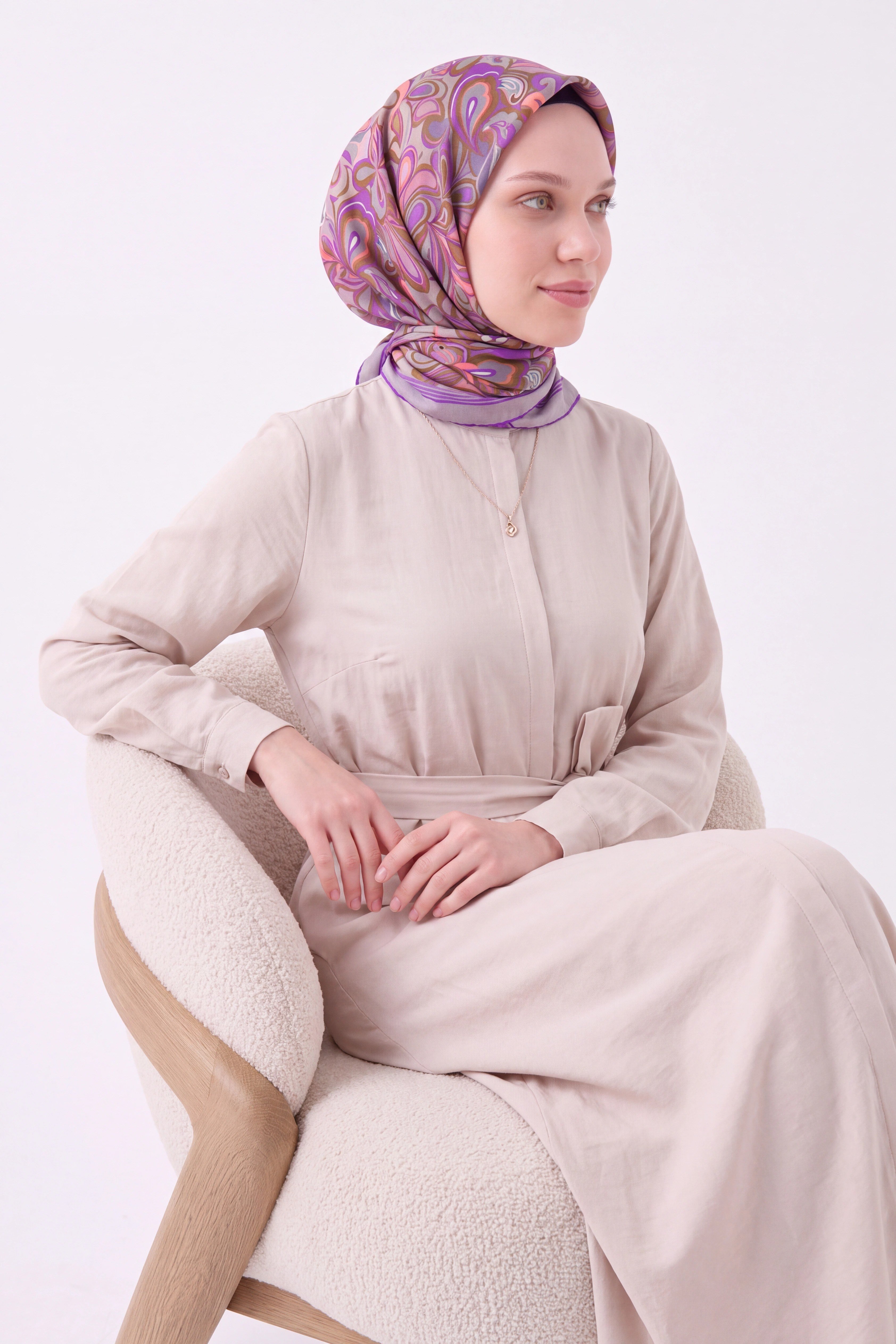 Velora Eşarp Aura Floral Tozpembe