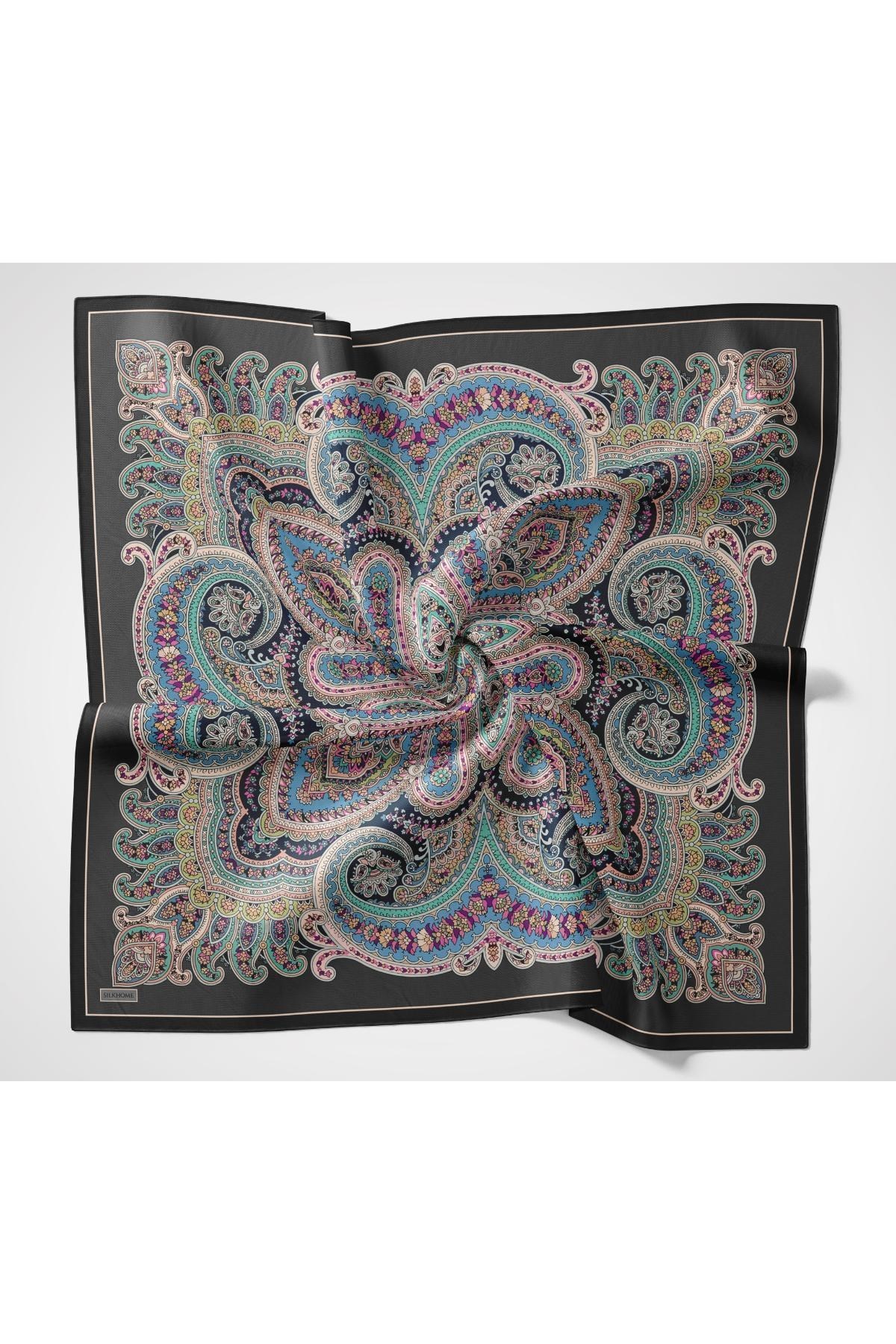 Velora Eşarp Ethnic Antrasit 90x90
