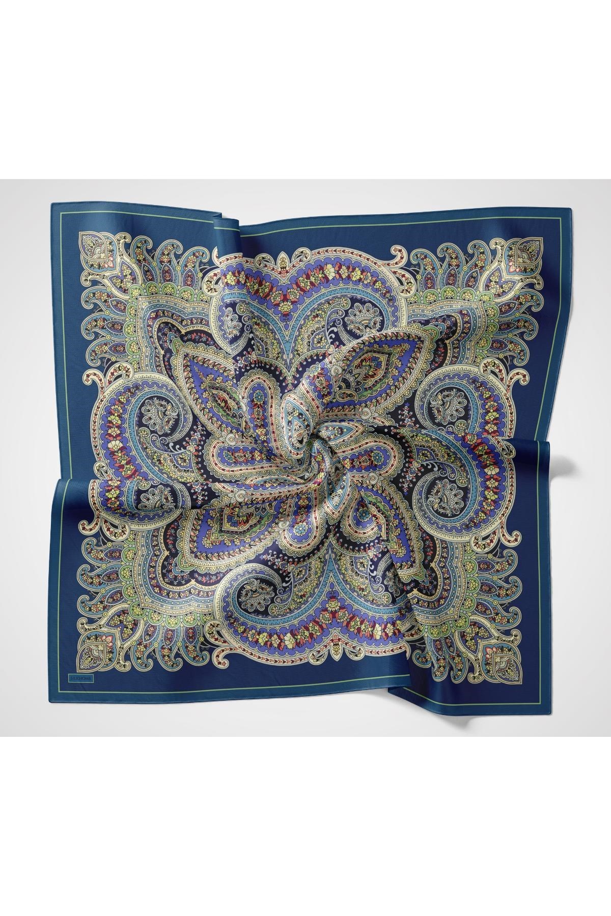 Velora Eşarp Ethnic Lacivert 90x90