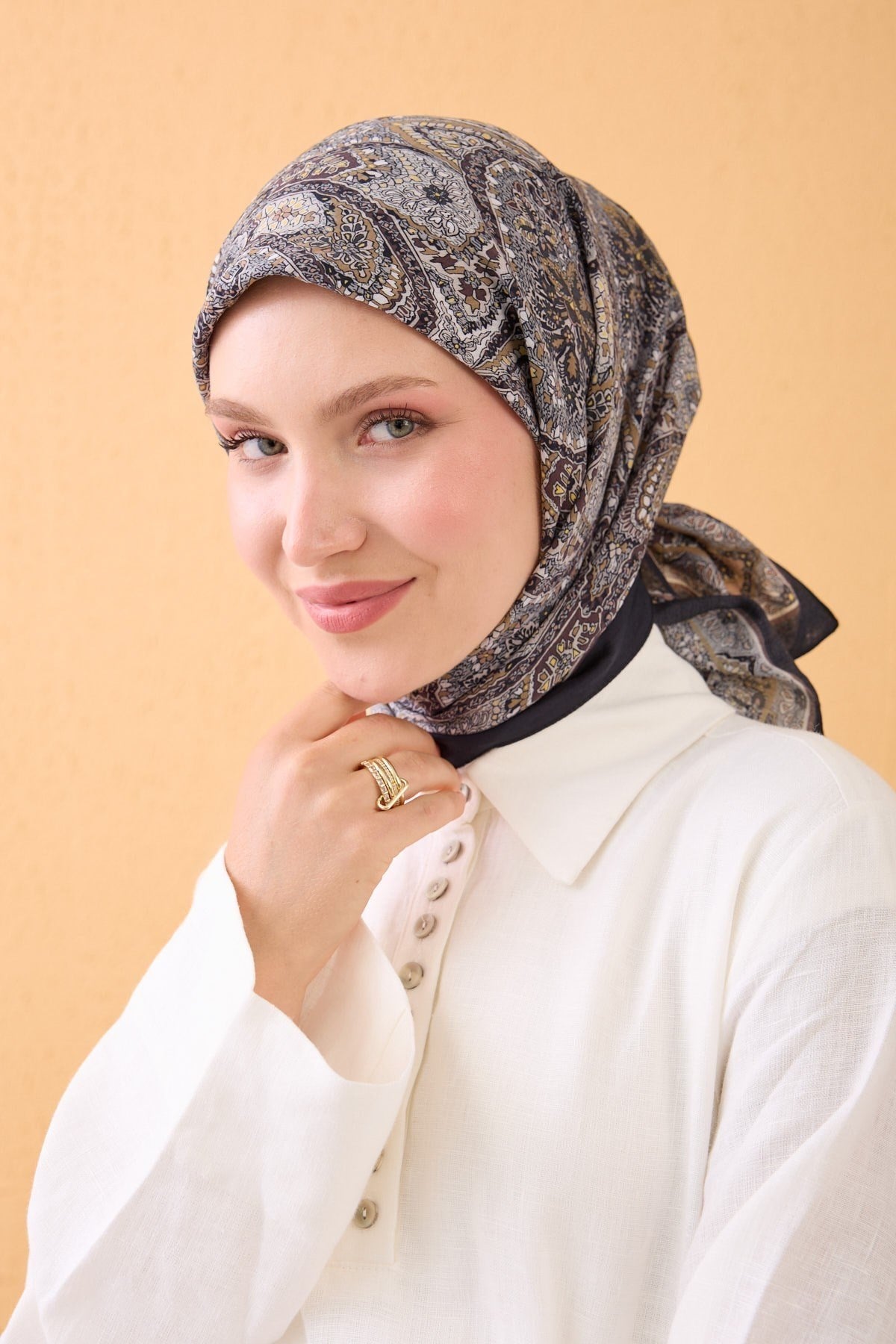 Velora Eşarp Vintage Paisley Siyah