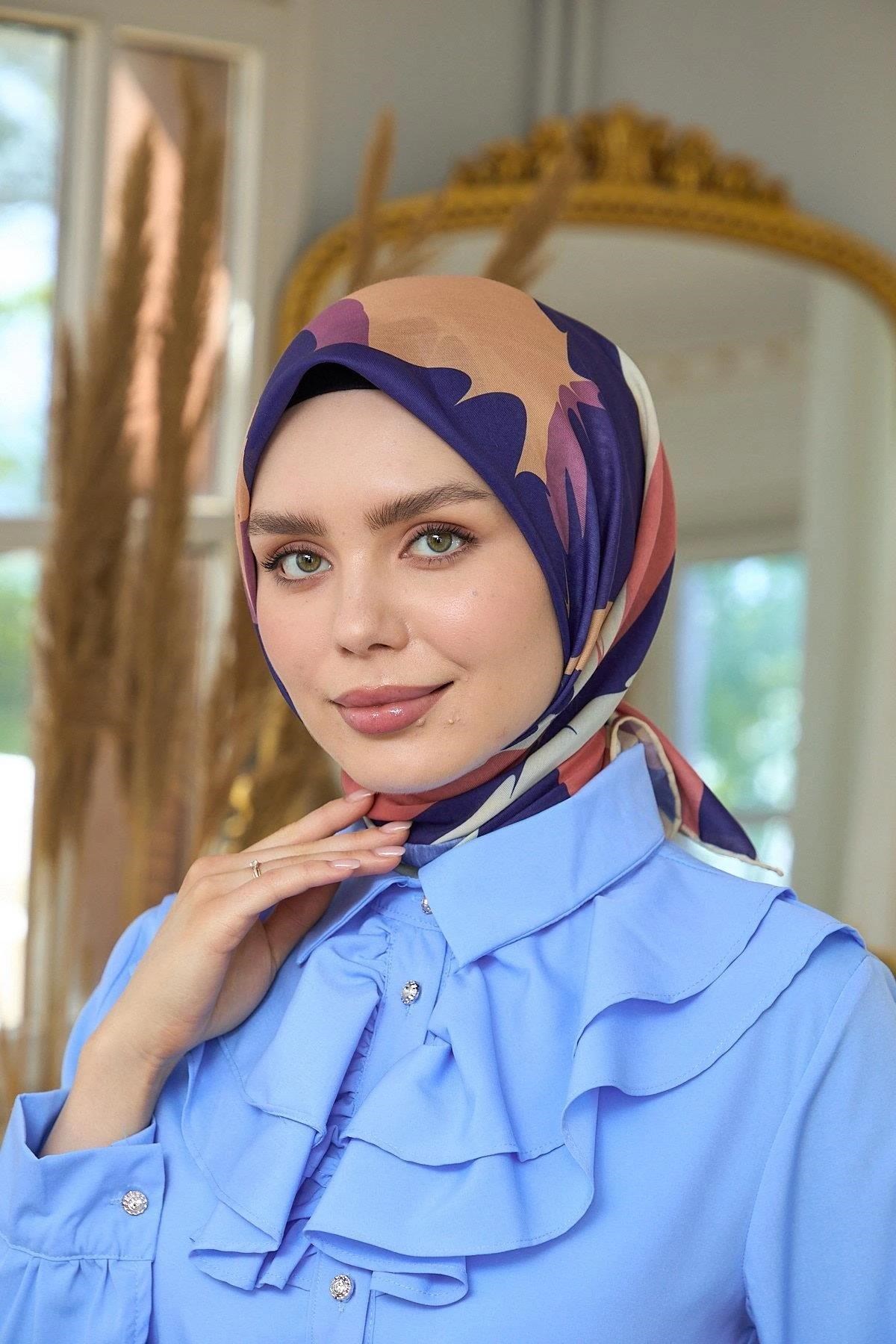 Yaz Işıltısı Koleksiyonu Soft Eşarp Mor Somon 1189-10