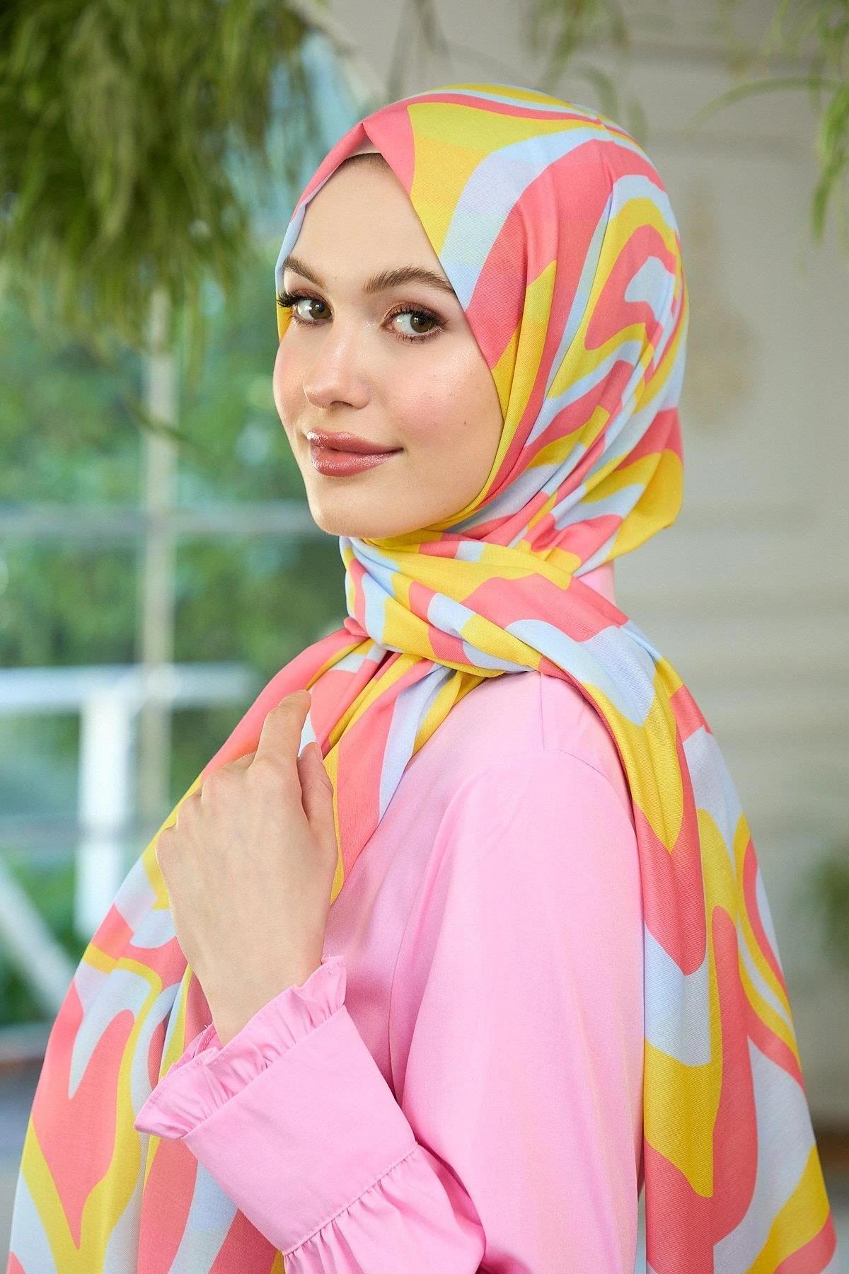 Yaz Işıltısı Koleksiyonu Soft Şal Pembe Turuncu 3044-11