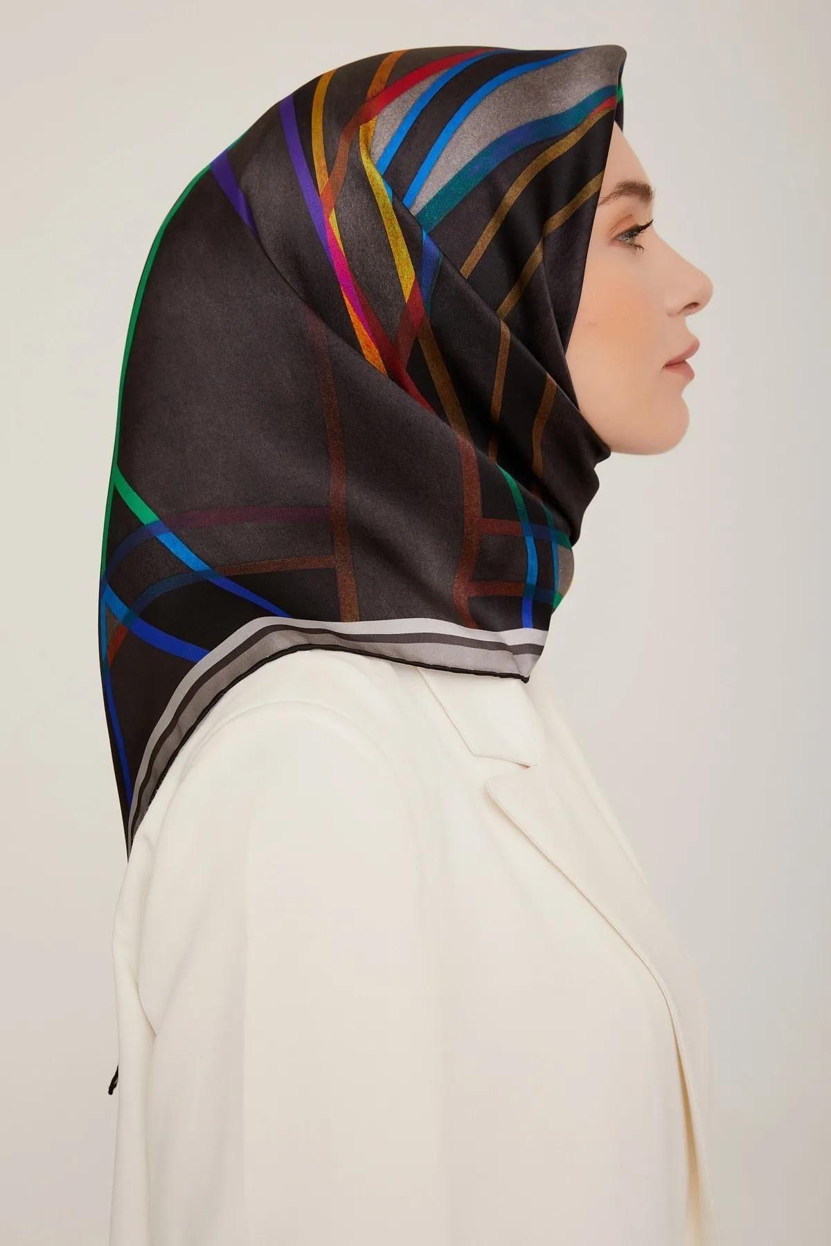 Armine Ipek Eşarp Sura Füme Yeşil Mavi Mor 8843-s07
