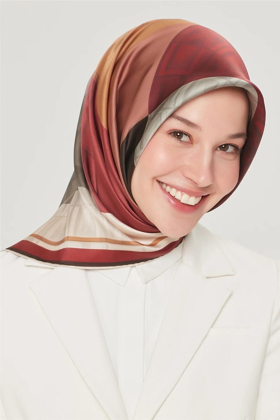 Armine Nostalji Serisi Twill İpek  Eşarp 8516D-33