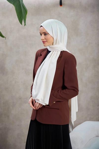 Alesa Desen İpeksi Jakar Şal Ekru 9003-06