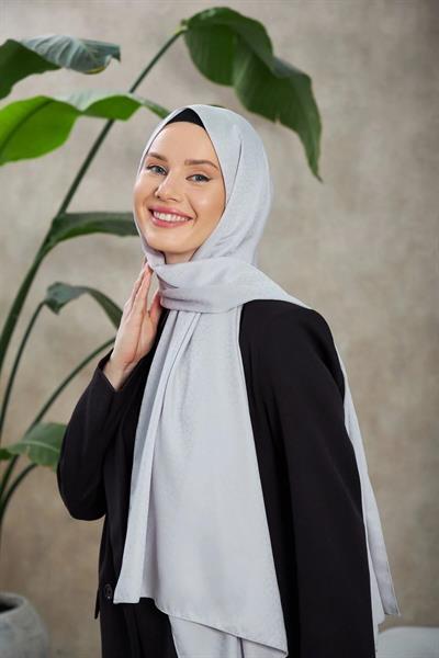 Alesa Desen İpeksi Jakar Şal Gri 9003-07