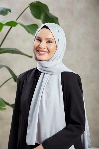 Alesa Desen İpeksi Jakar Şal Gri 9003-07