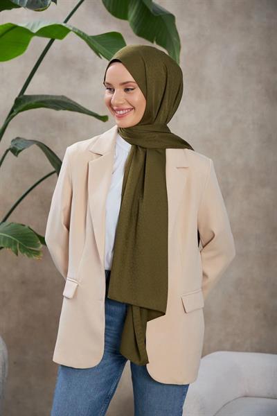 Alesa Desen İpeksi Jakar Şal Kahverengi 9003-15