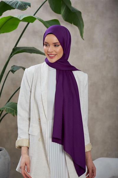 Alesa Desen İpeksi Jakar Şal Mürdüm 9003-16