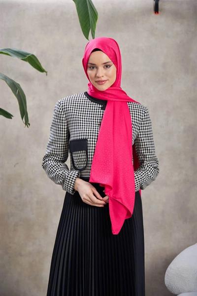 Alesa Desen İpeksi Jakar Şal Pembe 9003-01