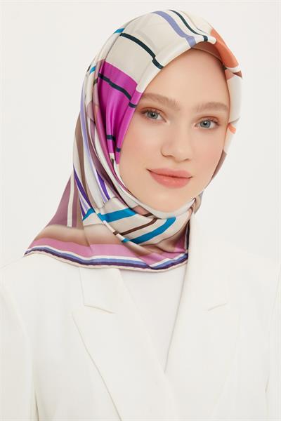 Armine 2022 İlkbahar Yaz Sezonu Twill İpek Eşarp Modelleri 8704D-32