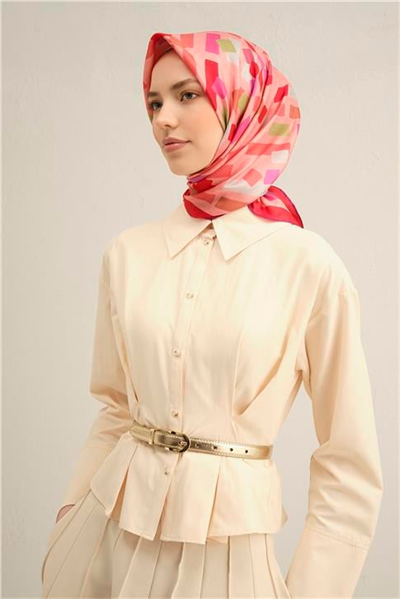 Armine Çiçek Desenli İpek Sura Eşarp 9341 51