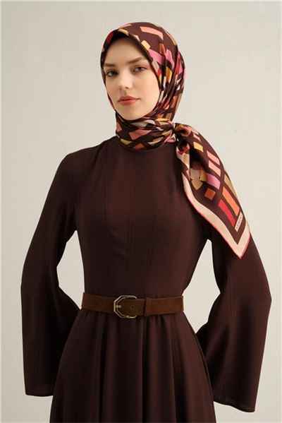 Armine Çiçek Desenli İpek Sura Eşarp 9341 34