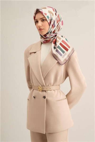 Armine Çiçek Desenli İpek Sura Eşarp 9341 04