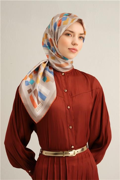 Armine Çiçek Desenli İpek Sura Eşarp 9341 02