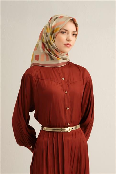Armine Çiçek Desenli İpek Sura Eşarp 9341 01