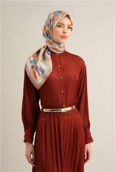 Armine Çiçek Desenli İpek Sura Eşarp 9341 02