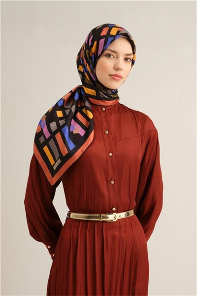 Armine Çiçek Desenli İpek Sura Eşarp 9341 57