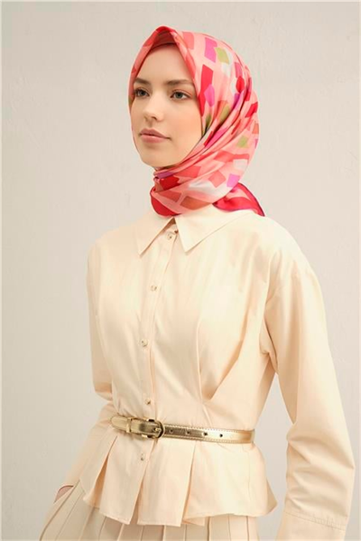 Armine Çiçek Desenli İpek Sura Eşarp 9341 51