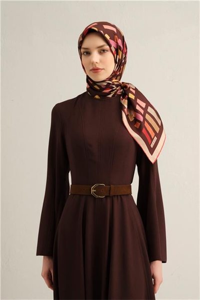 Armine Çiçek Desenli İpek Sura Eşarp 9341 34