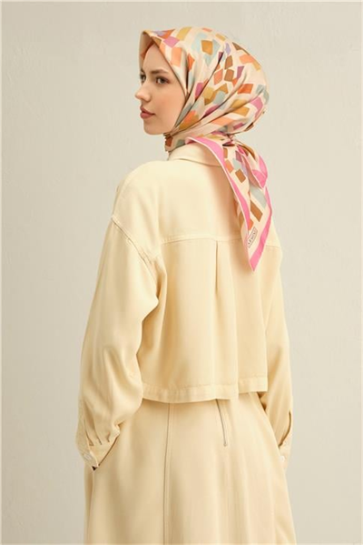 Armine Çiçek Desenli İpek Sura Eşarp 9341 33
