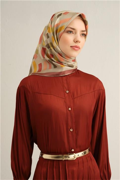 Armine Çiçek Desenli İpek Sura Eşarp 9341 01