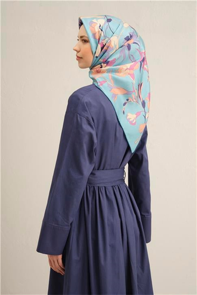 Armine Çiçek Desenli Saf İpek Sura Eşarp 9342D 34
