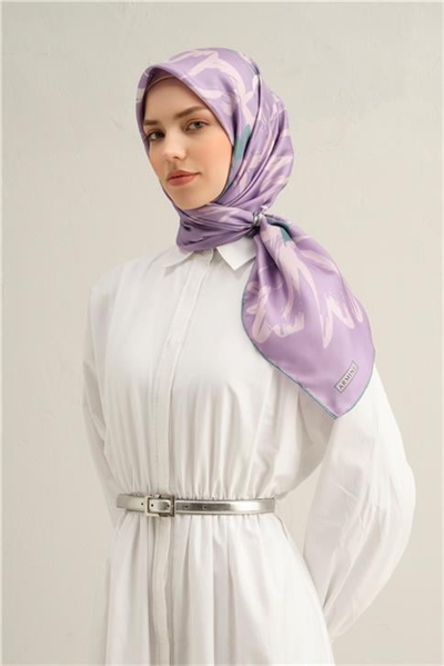 Armine Çiçek Desenli Saf İpek Sura Eşarp 9322D 57