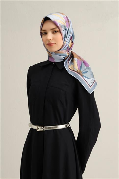 Armine Çiçek Desenli Saf İpek Sura Eşarp 9312D 35