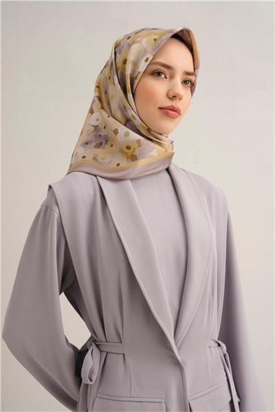 Armine Çiçek Desenli Saf İpek Sura Eşarp 9300D 53