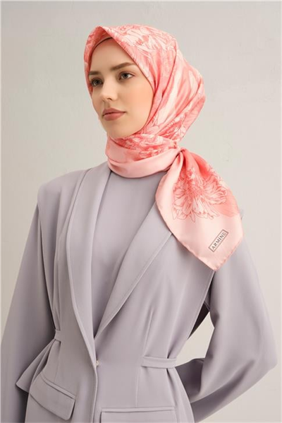 Armine Çiçek Desenli Saf İpek Sura Eşarp 9330D 09