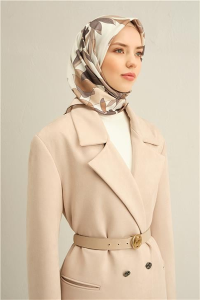 Armine Çiçek Desenli Saf İpek Sura Eşarp 9312D 01