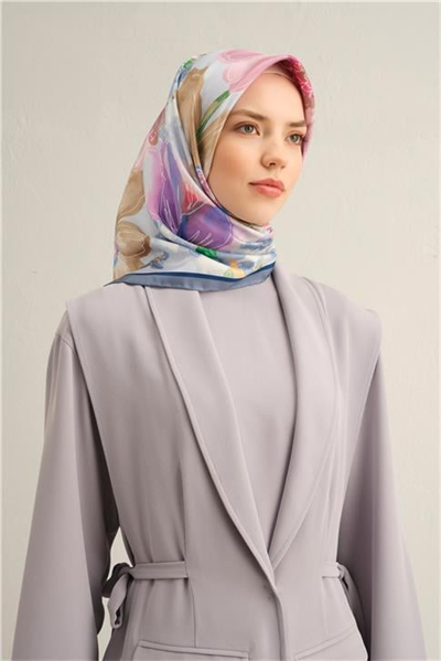 Armine Çiçek Desenli Saf İpek Sura Eşarp 9318D 31