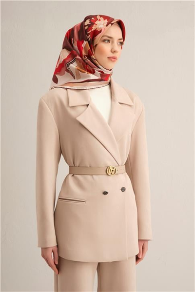 Armine Çiçek Desenli Saf İpek Sura Eşarp 9340D 03