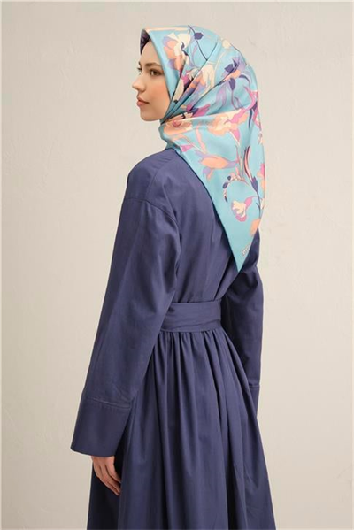 Armine Çiçek Desenli Saf İpek Sura Eşarp 9342D 34