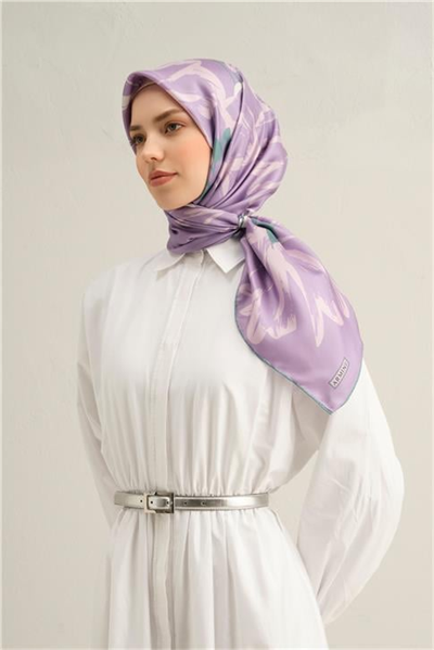 Armine Çiçek Desenli Saf İpek Sura Eşarp 9322D 57