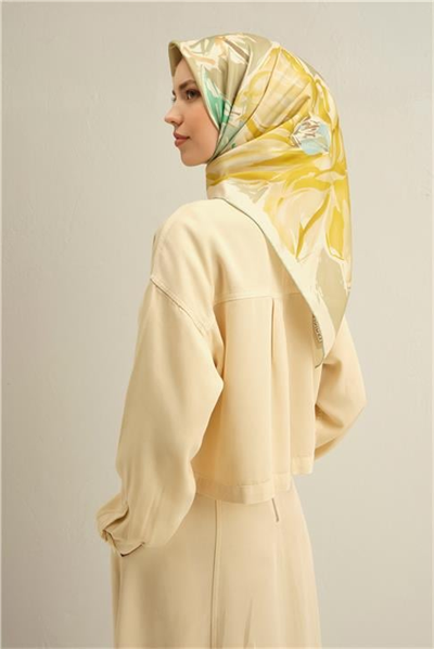 Armine Çiçek Desenli Saf İpek Sura Eşarp 9337D 83