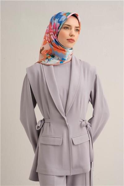 Armine Çiçek Desenli Saf İpek Sura Eşarp 9334D 08