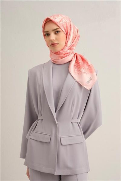 Armine Çiçek Desenli Saf İpek Sura Eşarp 9330D 09