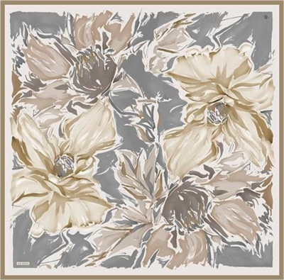 Armine Çiçek Desenli Saf İpek Sura Eşarp 9337D 07