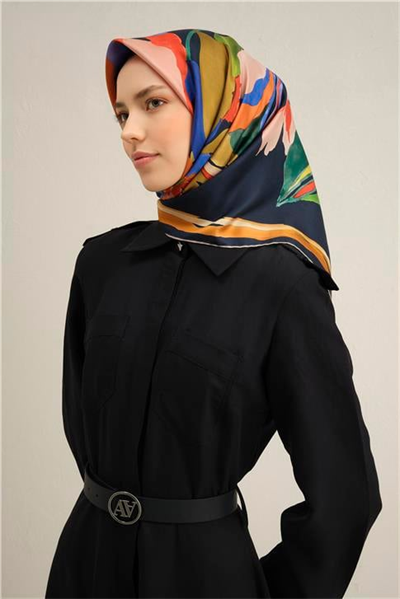 Armine Çiçek Desenli Saf İpek Sura Eşarp 9340D 55