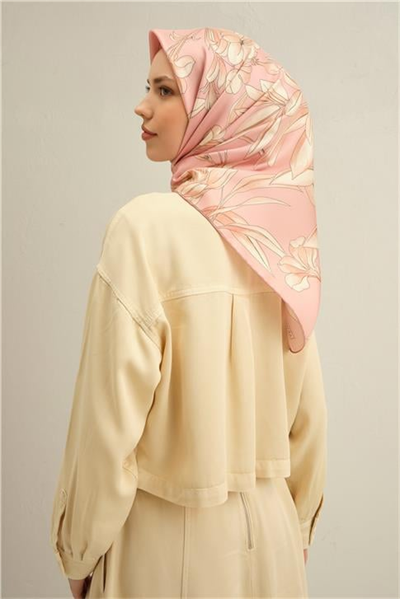 Armine Çiçek Desenli Saf İpek Sura Eşarp 9324D 08